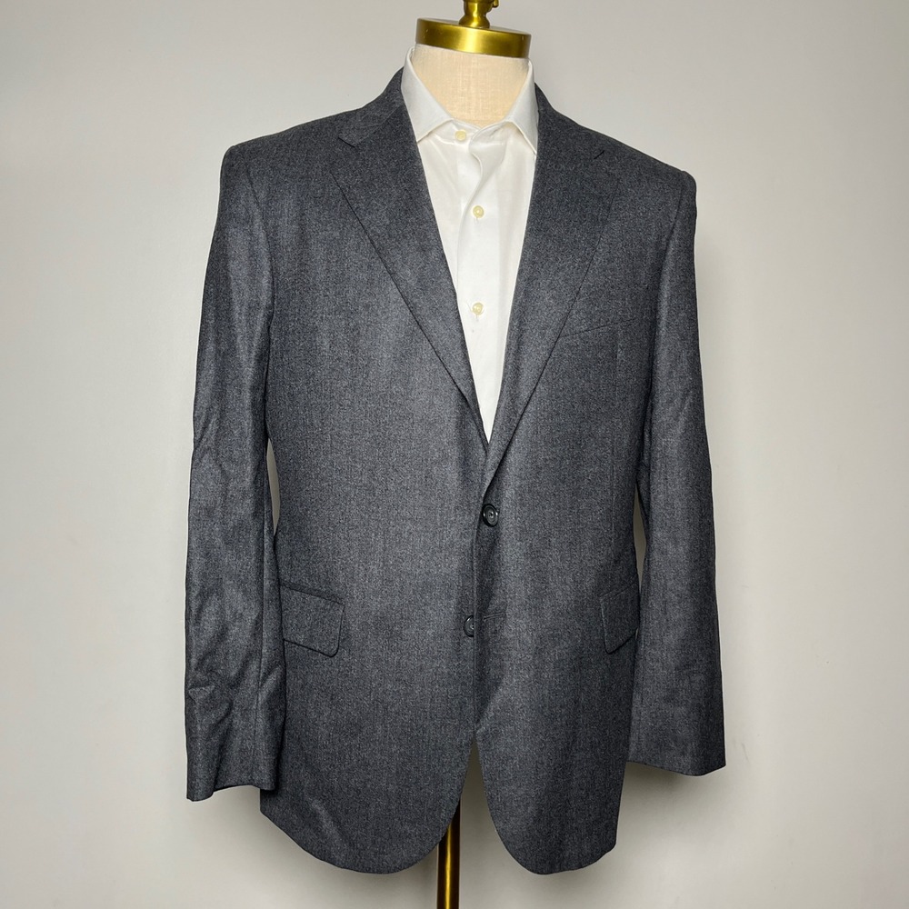Jos. A. Bank Reserve Blazer Mens 43S Charcoal Grey Solid Vitale Barberis Wool